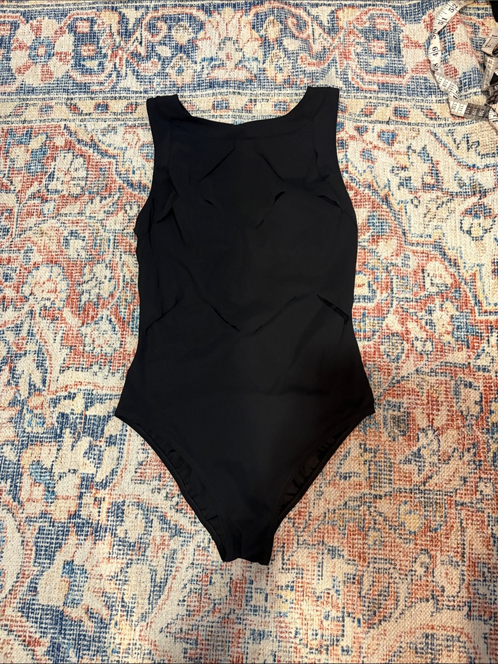 Shan Geometric One Piece Swimsuit in Black SZ 10 EUC